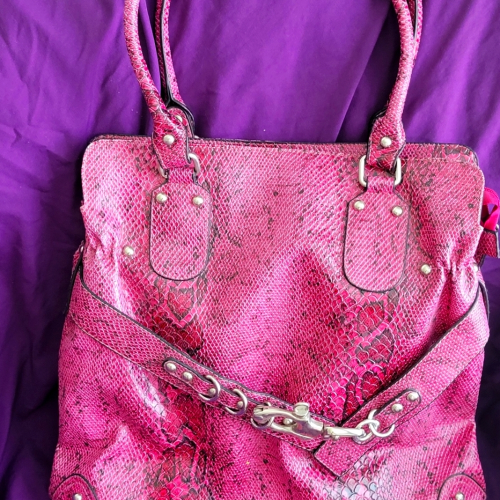 PinkSnake print purse